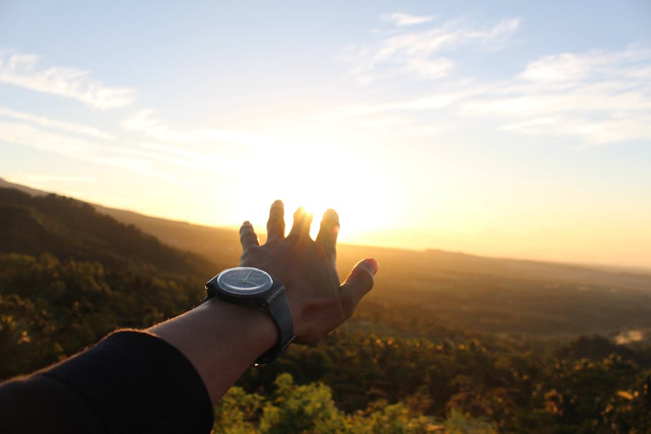 Spiritual meditation image: sunrise mountains light dawn hope